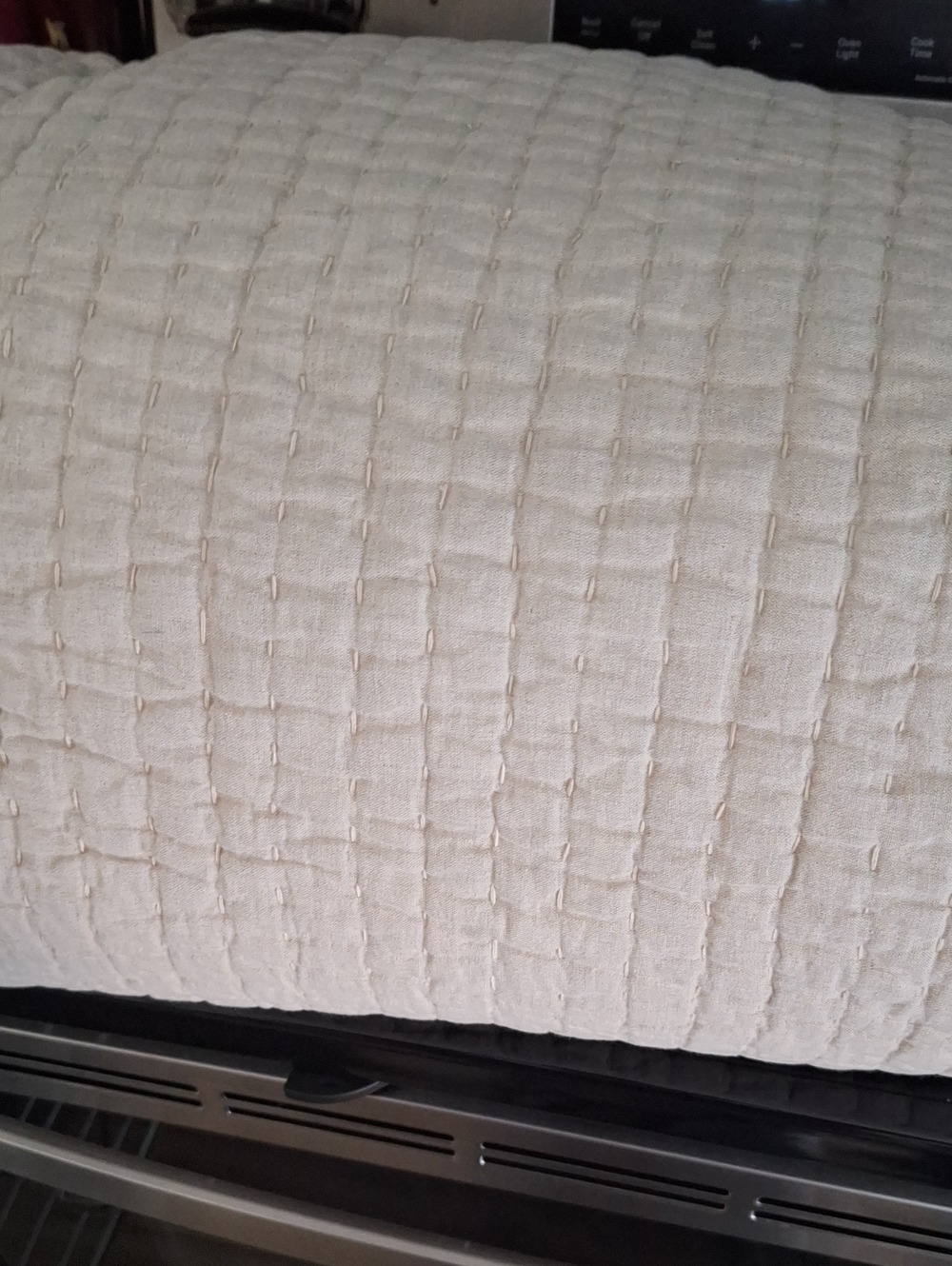 Quince European Linen Cotton Stitch Quilt Natural Full/Queen NEW - Picture 4 of 8